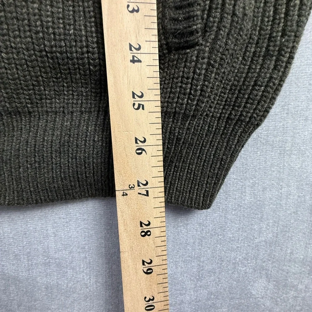 LL Bean Mens XL Merino Lambswool Full Zip Sweater Vest Olive Green 245457 Ribbed